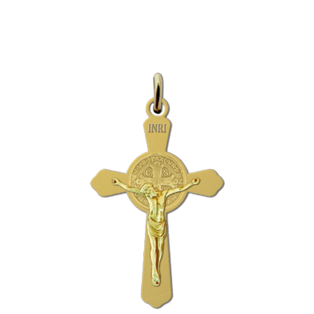 7/8 in. Cross of St. Benedict, gold plated