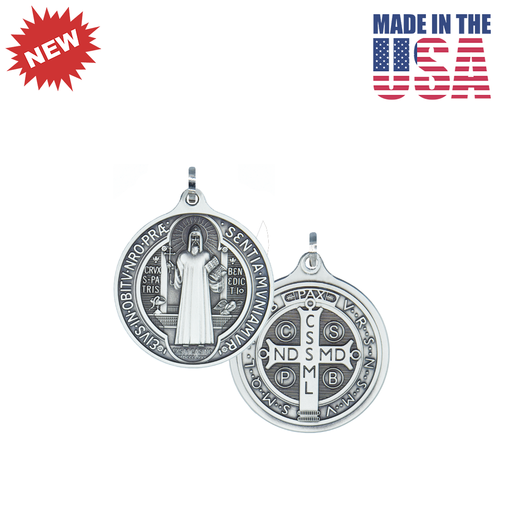 3/4 in. St. Benedict Medal, Nickel Silver