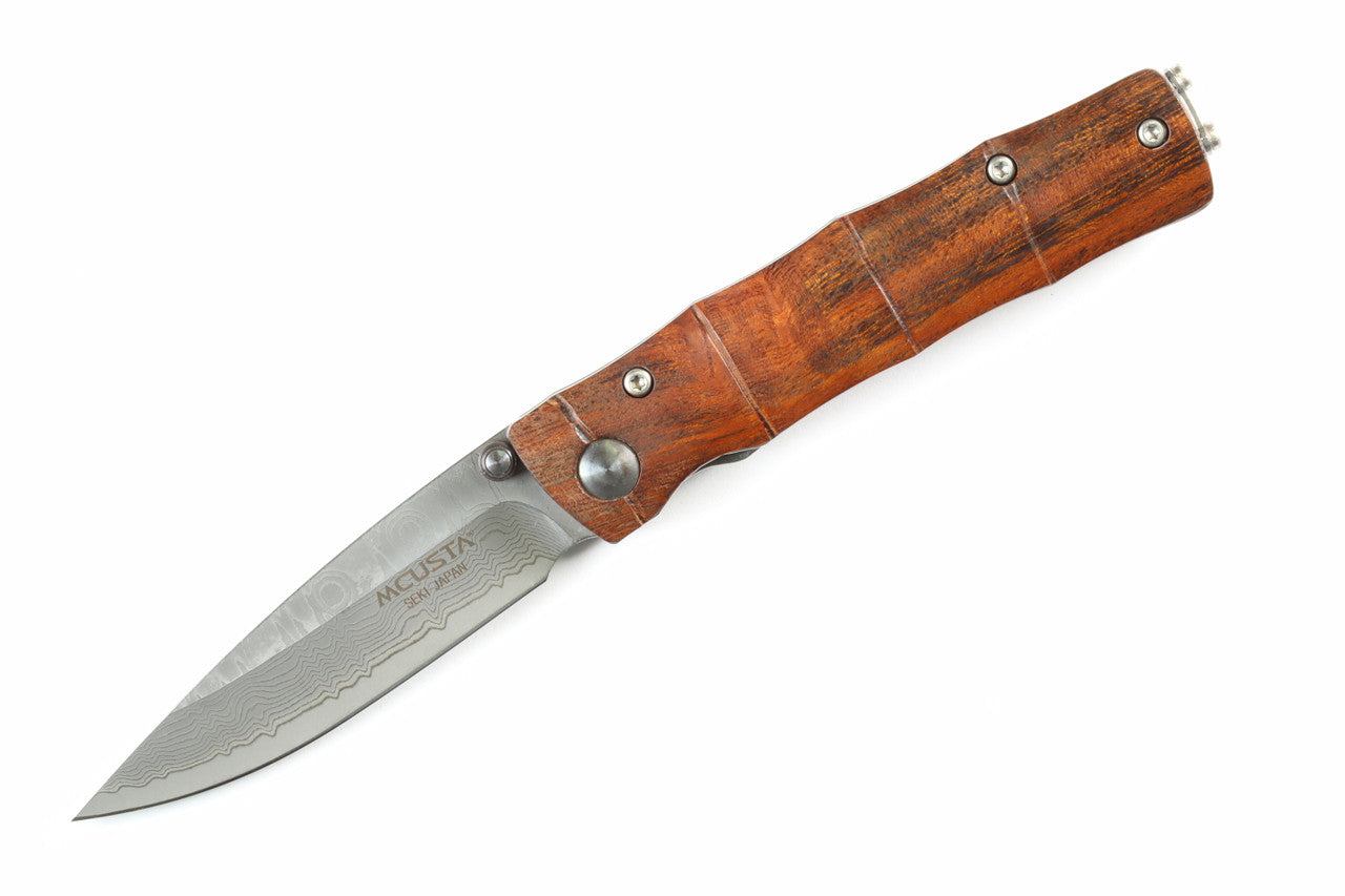 MC-74DI Shinra Emotion Take VG-10 Core Damascus Bamboo Design Ironwood 3.75" Folding Knife