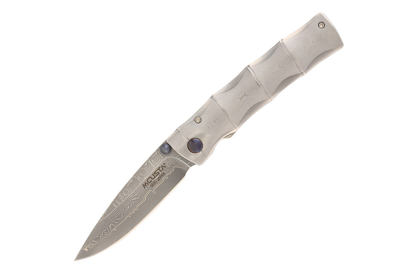 MC-33D Shinra Take VG-10 Core Damascus Blade Bamboo Design Damascus Handle 3.75" Folding Knife (No Clip)