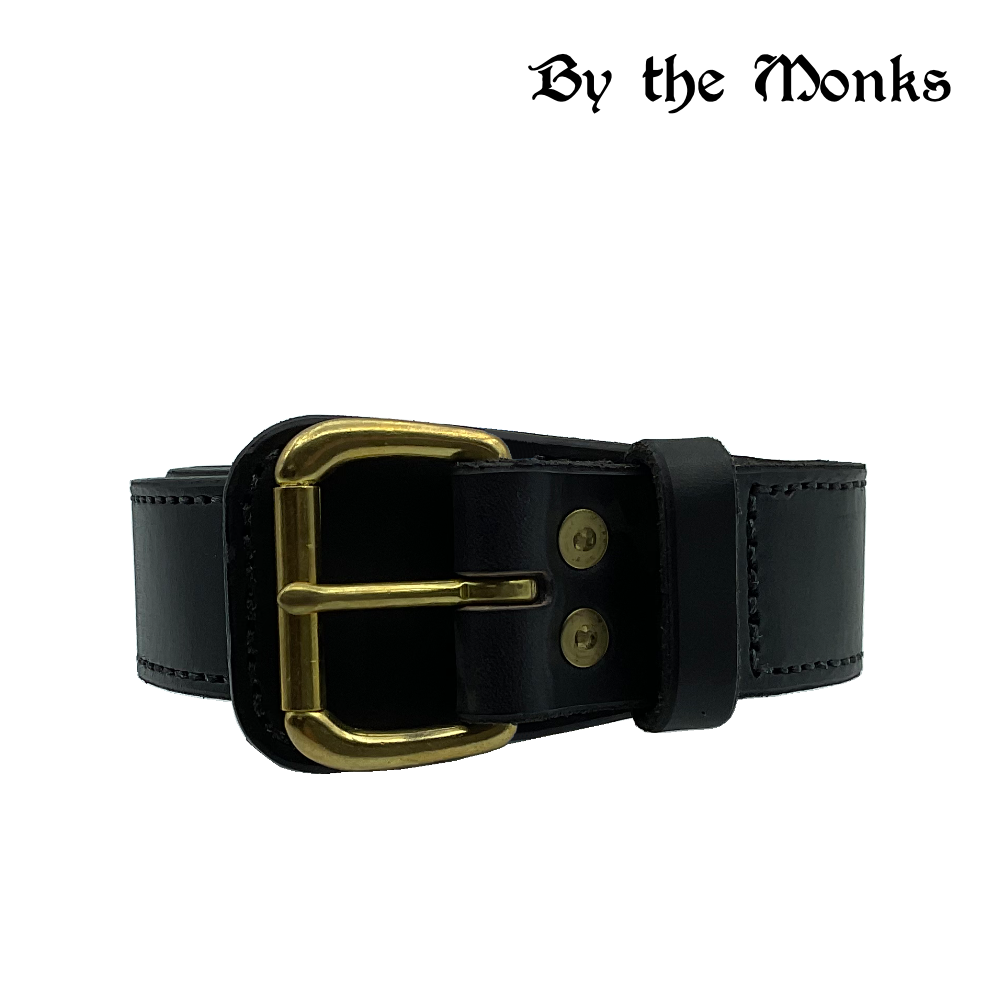 Black Genuine Leather Belt, Lined