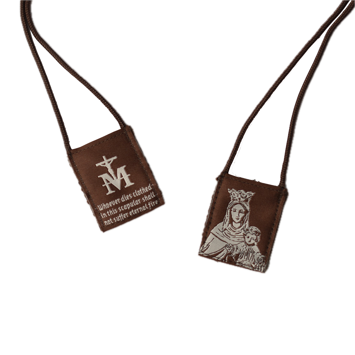 Brown Scapular with Promise, 17 in.
